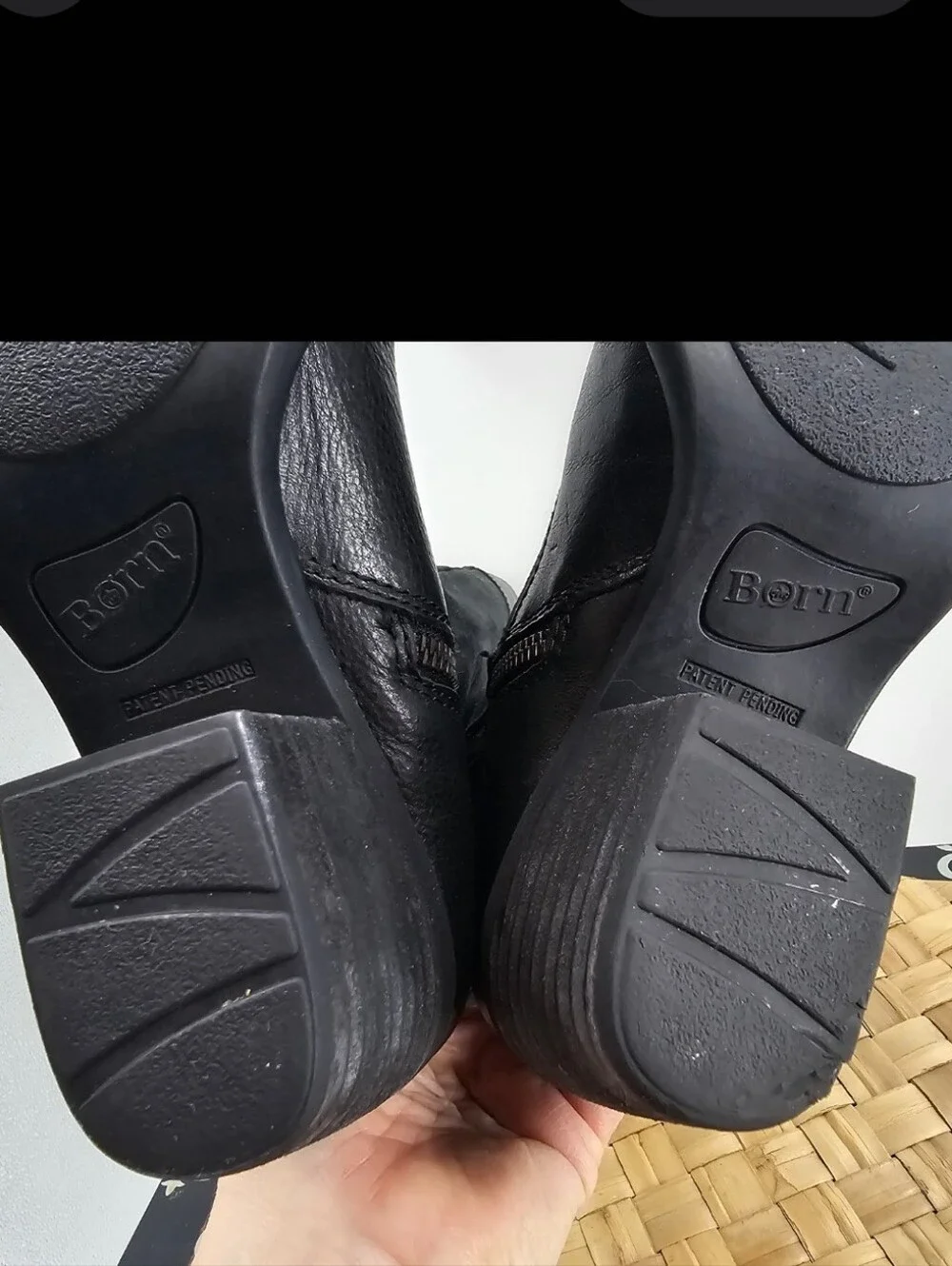 Born Black Tall Leather Boots Size 8